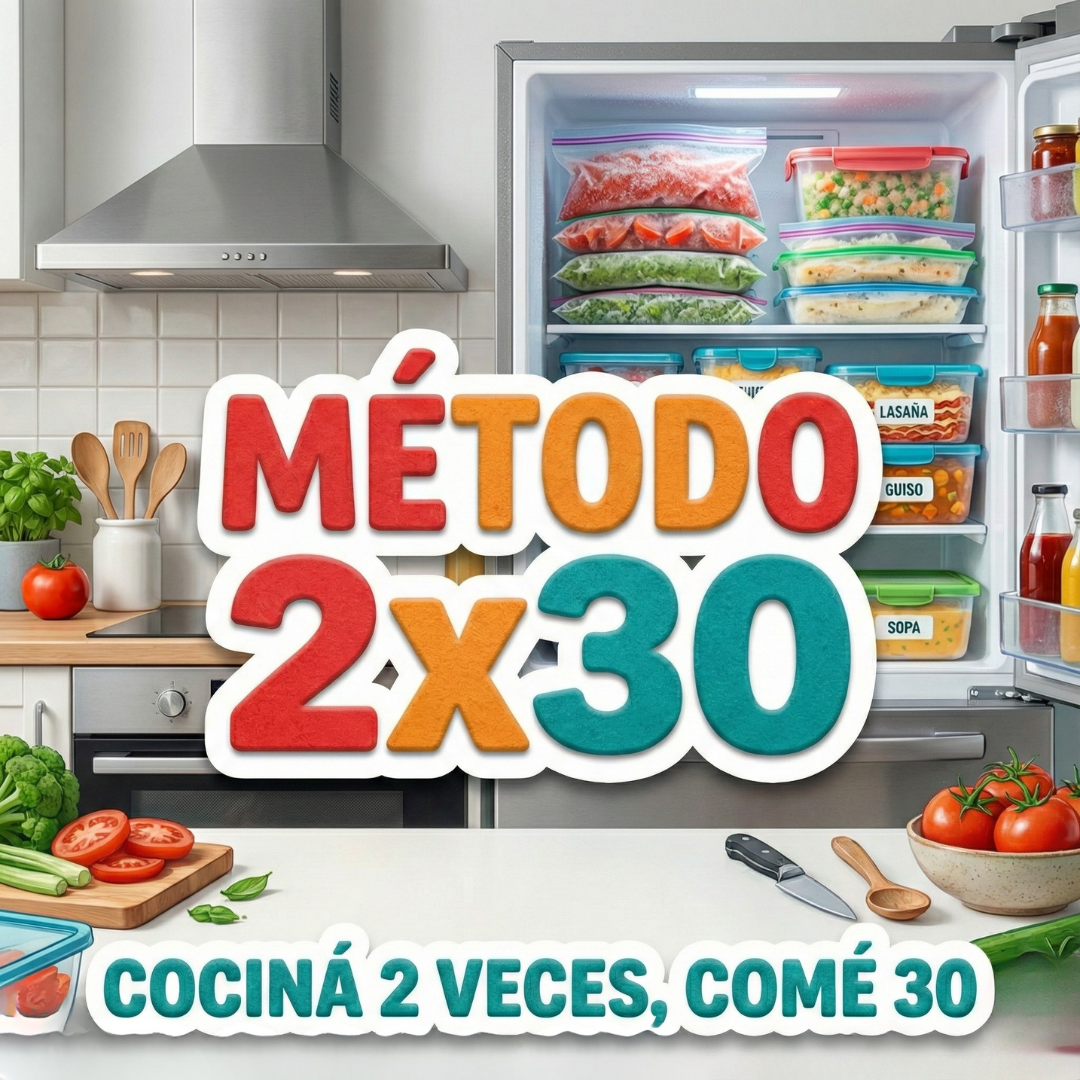 MÉTODO 2x30: Cociná 2 veces, comé todo el mes.